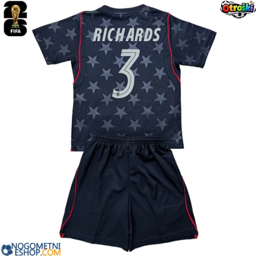 Otroški Nogometni dresi Združene države Chris Richards #3 Gostujoči SP 2026 Kratek Rokav (+ Kratke hlače)